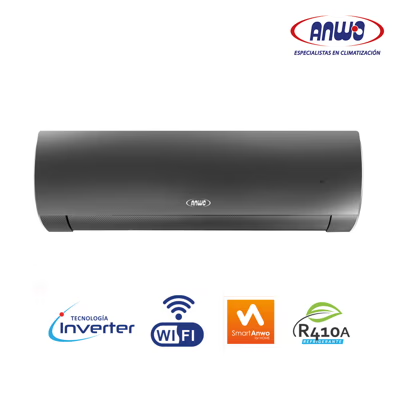 AIRE ACONDICIONADO SPLIT MURO 9.000 BTUH INVERTER R410A NEW COOL DESIGN ANWO