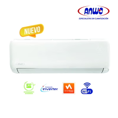 AIRE ACONDICIONADO ANWO SPLIT MURO ECOFLOW 9.000 BTUH INVERTER R32 ANWO